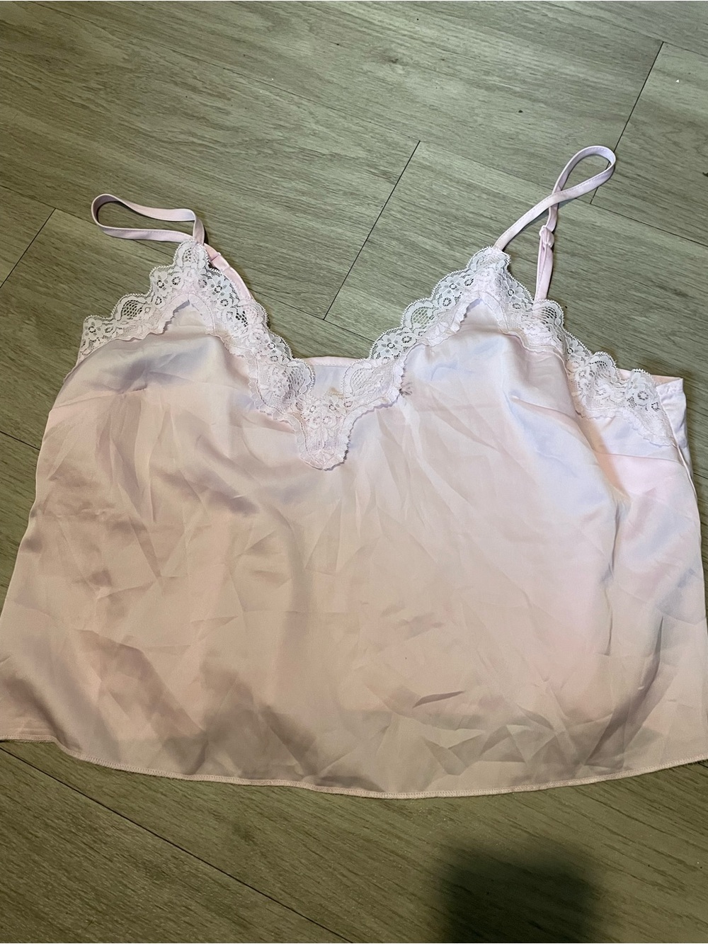 Colsie Lace-Trim Satin Cami - Light Pink